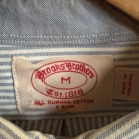 Brooks Brothers Blue Striped Casual Shirt - Picture 2 of 2